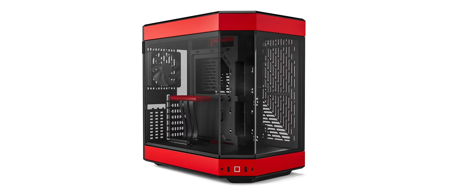 HYTE Y60 RED Modern Aesthetic Dual Chamber Panoramic Tempered Glass R/B