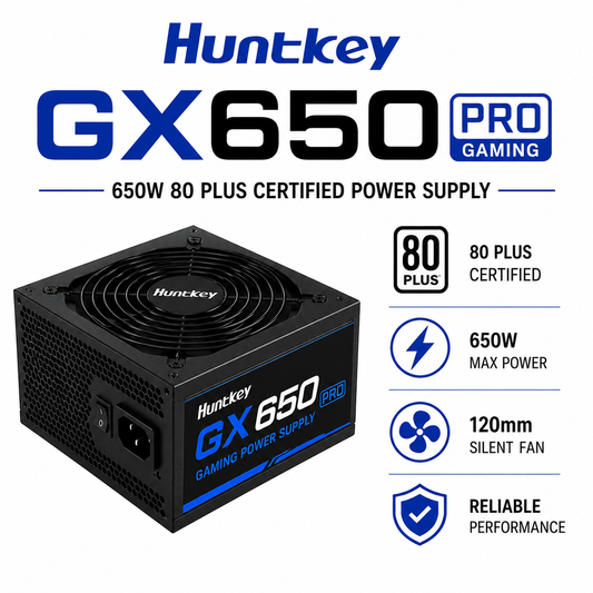Huntkey GX650 Pro Gaming PSU 650W 80 PLUS Certified Power Supply (GX650PRO)