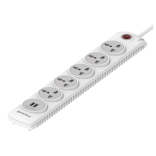 Huntkey US Plug, 5 Universal AC outlets, 3.0M Cable Extension Cord