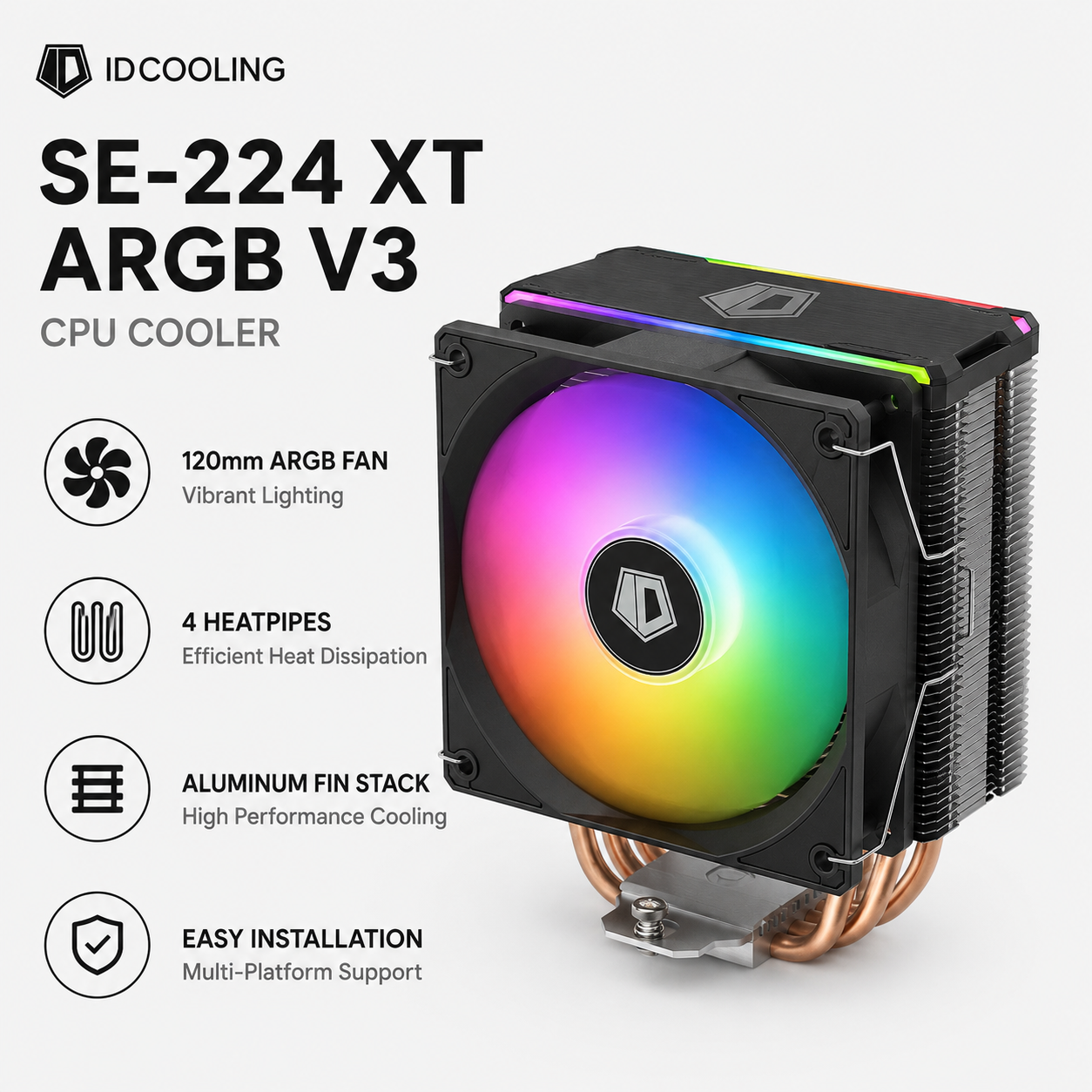 IDCOOLING SE-224 XT ARGB V3 CPU Cooler (SE-224-XT-ARGB-V3)