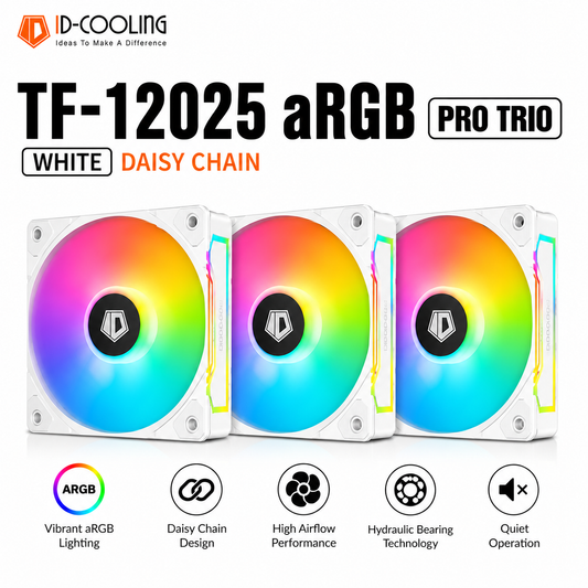 IDCOOLING TF-12025 aRGB Pro Trio White, Daisy chain (TF-12025-ARGB-TRIO-WHITE)