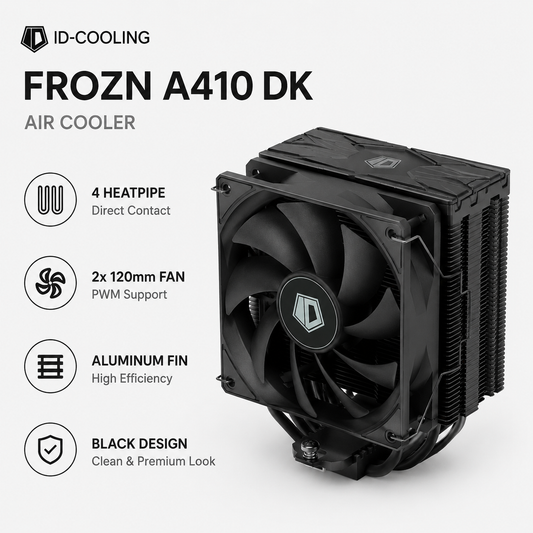 IDCooling FROZN A410 DK Air Cooler Black 4 heatpipe 2x120mm (FROZN-A410-DK-BLACK)