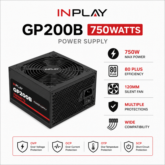 INPLAY GP200B 750Watts Power Supply (GP200B)