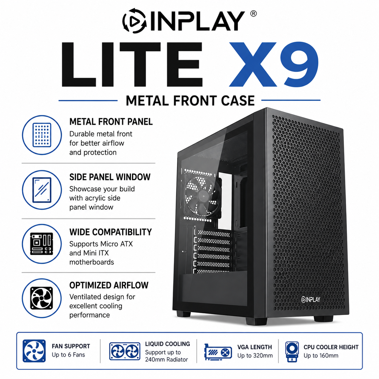 INPLAY Lite X9 Metal Front Case (LITE-X9)