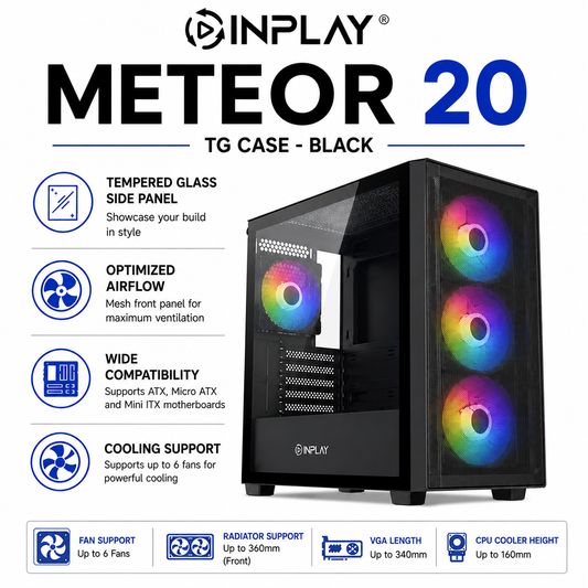 INPLAY Meteor 20 TG Case - Black (METEOR-20-BLACK)
