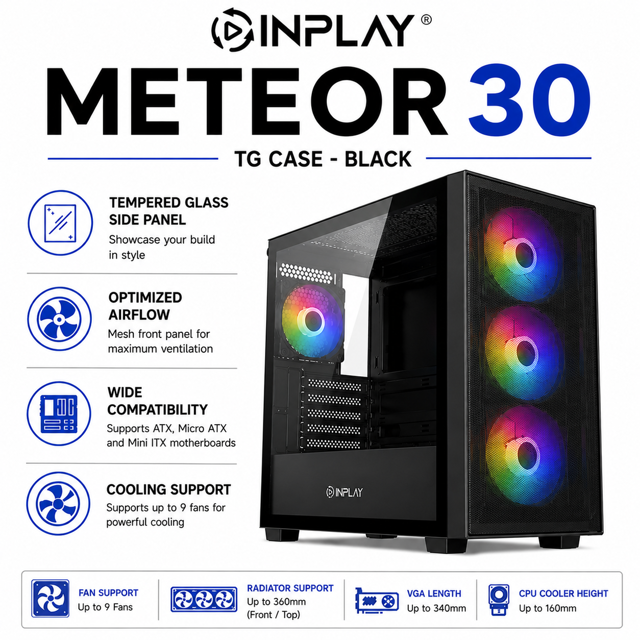 INPLAY Meteor 30 TG Case - Black (METEOR-30-BLACK)