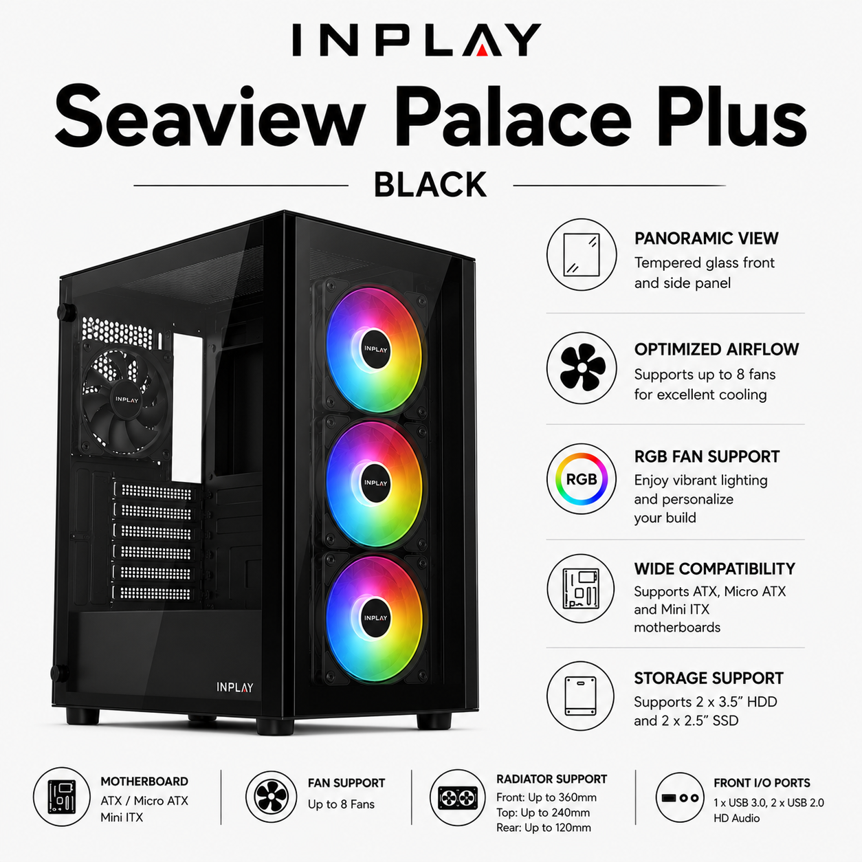 INPLAY Seaview Palace Plus - Black (SEAVIEW-PALACE-PLUS-BLACK)