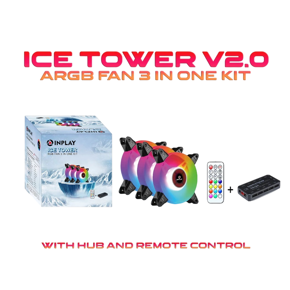 INPLAY ICE TOWER KIT 3in1 ARGB FAN w/remote