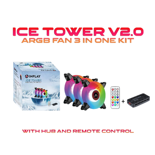INPLAY ICE TOWER KIT 3in1 ARGB FAN w/remote
