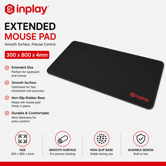 Inplay Extended Mouse pad 300*800*4mm (INPLAY-EXTENDED-300-800)