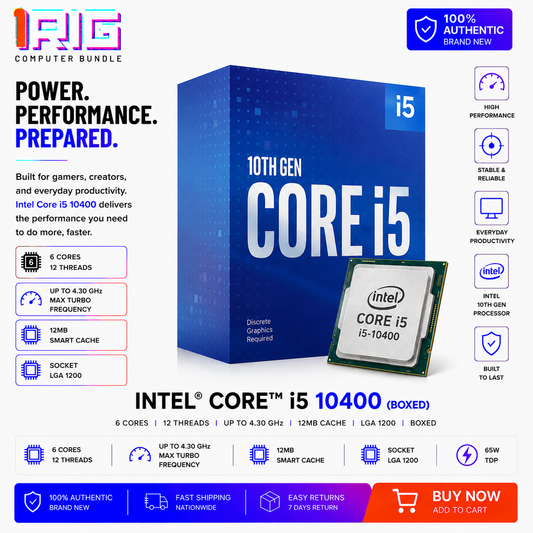 Intel Core i5 10400 Processor (12M Cache, up to 4.30 GHz) (Boxed) (BX8070110400)