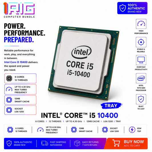 Intel Core i5 10400 Processor (12M Cache, up to 4.30 GHz) TRAY (CM8070104290716)