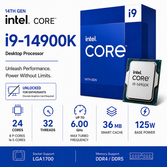 Intel Core i9 14900K Processor 36M Cache, up to 6.00 GHz (Boxed) (BX8071514900K)
