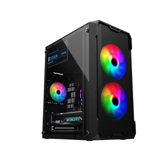 KEYTECH T100 Tempered Glass Gaming PC Black