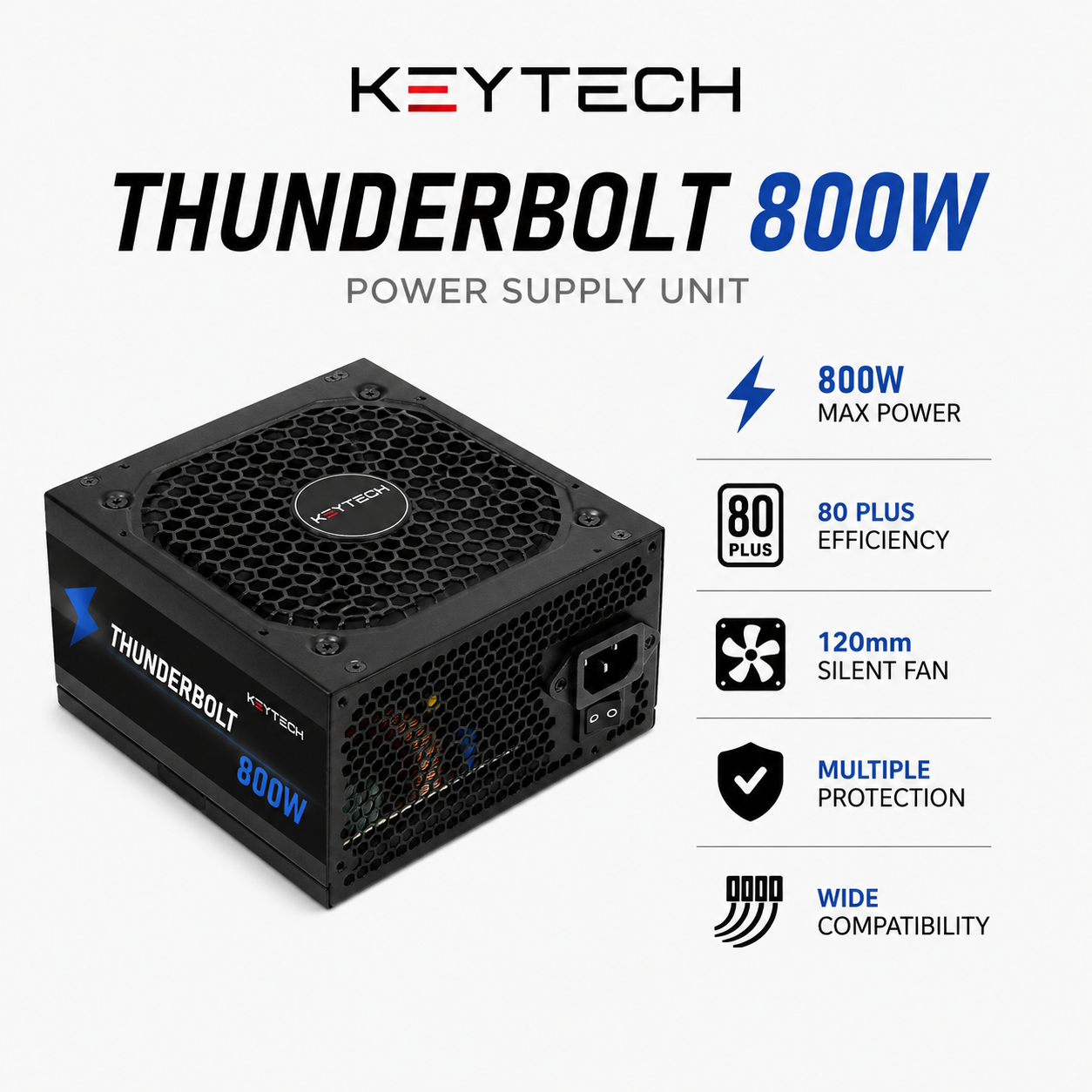 Keytech Thunderbolt 800w PSU (THUNDERBOLT-800W)