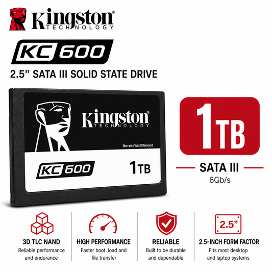 Kingston KC600 1TB SSD 2.5" SATA III 3D TLC NAND (SKC600/1024G)