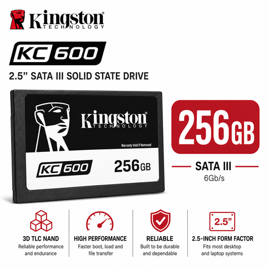 Kingston KC600 256GB SSD 2.5" SATA III 3D TLC NAND (SKC600/256G)
