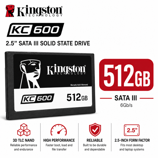Kingston KC600 512GB SSD 2.5" SATA III 3D TLC NAND (SKC600/512G)