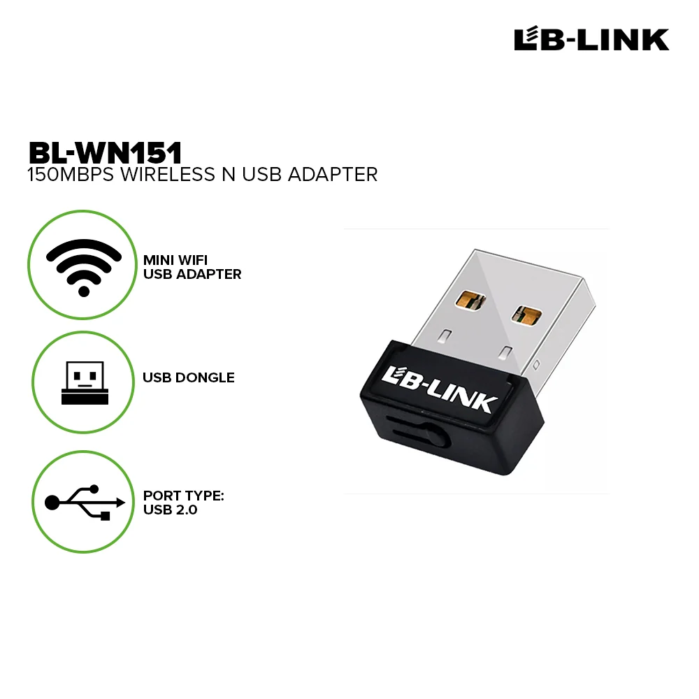 LBLink BL-WN151 150Mbps Wireless-N Nano USB Adapter Wifi Dongle