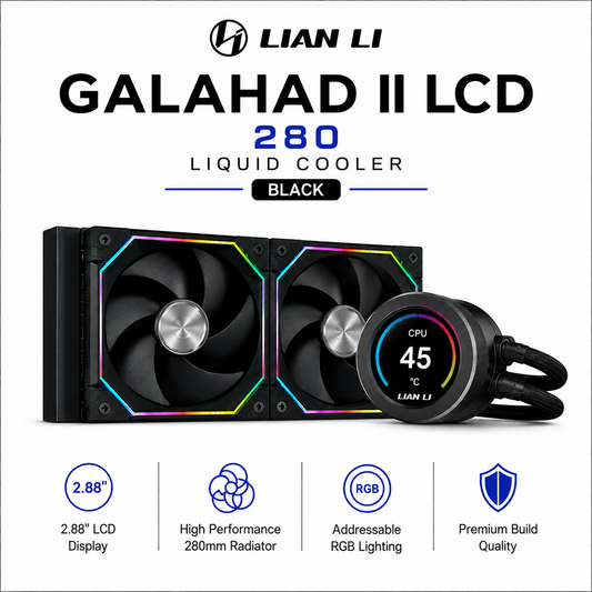 LIAN LI Galahad II LCD 280 Liquid Cooler -  Black (GA2ALCD28B)