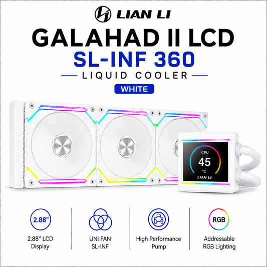 LIAN LI Galahad II LCD SL-INF 360 Liquid Cooler -  White (GA2ALCD36INW)