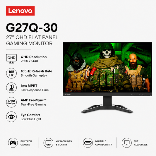 Lenovo G27Q-30 27” QHD Flat Panel Gaming Monitor (G27Q-30)