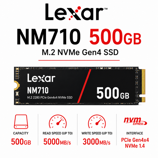 Lexar NM710 500GB M.2 NVME Gen4 SSD (LNM710X500G-RNNNG)