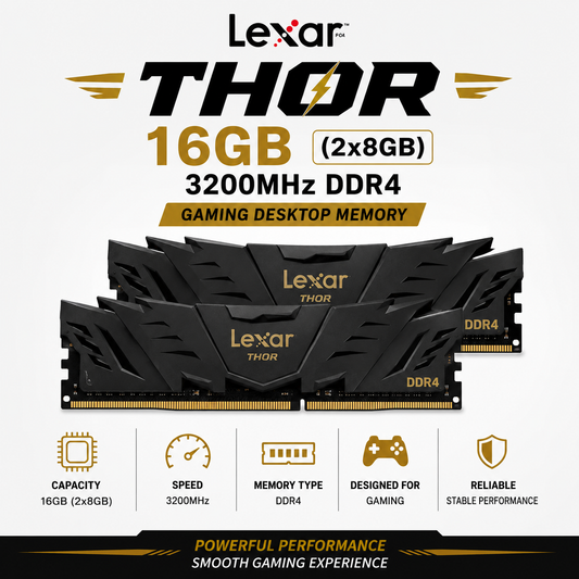 Lexar Thor 16GB (2x8GB) 3200Mhz DDR4 Gaming Desktop Memory black (LD4BU008G-R3200GSXG-2X)