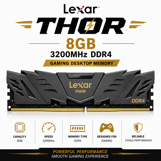 Lexar Thor 8GB 3200Mhz DDR4 Gaming Desktop Memory (LD4BU008G-R3600GSWG)