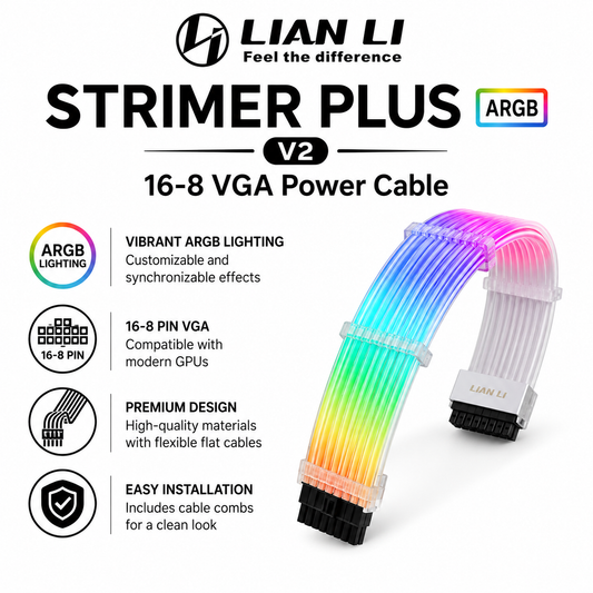 Lian Li Strimer Plus ARGB V2 16-8 VGA Power Cable (PW16-8PV2)