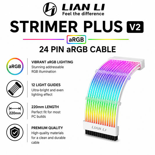 Lian Li Strimer Plus V2 24 Pin aRGB Cable 12 light guides 220mm (PW24-PV2)