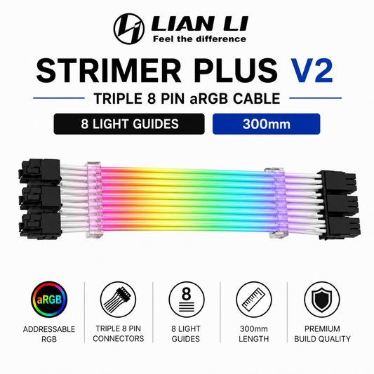 Lian Li Strimer Plus V2 Triple 8 Pin aRGB Cable 8 light guides 300mm (PW8-V2)
