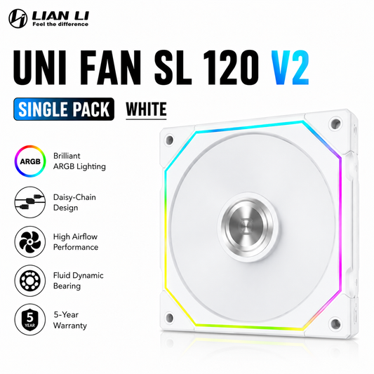 Lian Li Uni Fan SL 120 V2 Single Pack - White (UF-SL120V2-1W)