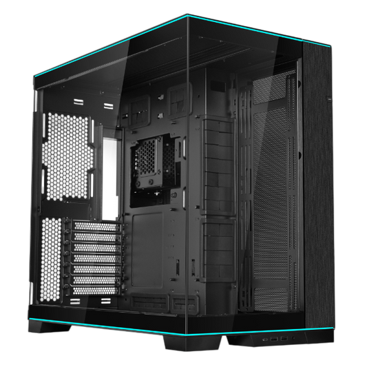 Lian Li O11D Evo RGB Black - Mid-Sized Tower Case, Two L-shaped light strips on top and bottom with befitting lighting effects, Reversible Chassis, Support 10 Fans, 8 Drves Capacity, E-ATX (Under 280mm)/ATX /M-ATX/MINI-ITX,