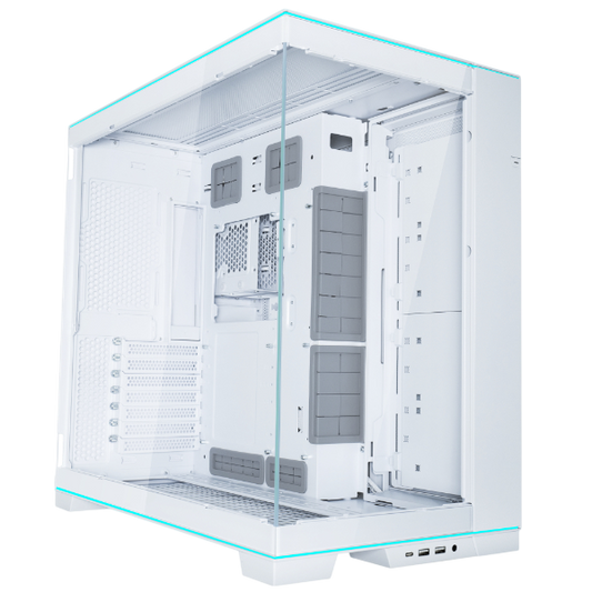 Lian Li O11D Evo RGB White - Mid-Sized Tower Case, Two L-shaped light strips on top and bottom with befitting lighting effects, Reversible Chassis, Support 10 Fans, 8 Drves Capacity, E-ATX (Under 280mm)/ATX /M-ATX/MINI-ITX,