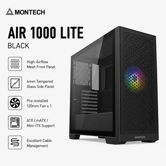 MONTECH Air 1000 Lite Black (AIR-1000-LITE-BLACK)