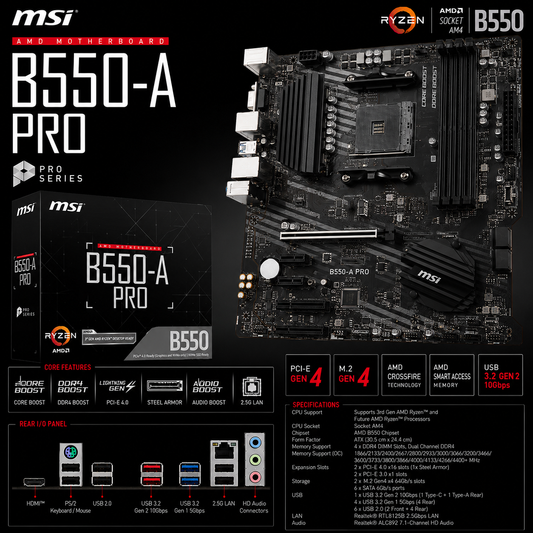MSI B550-A PRO Motherboard (B550-A-PRO)