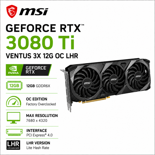 MSI GeForce RTX 3080 TI VENTUS 3X 12G OC LHR (RTX-3080-TI-VENTUS-3X-12G-OC)