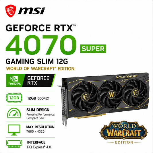 MSI GeForce RTX 4070 Super 12G Gaming Slim WORLD OF WARCRAFT EDITION (RTX-4070-SUPER-12G-GAMING-SLIM-WOW-EDITION)
