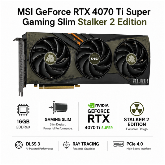 MSI GeForce RTX 4070 Ti Super Gaming Slim Stalker 2 Edition (RTX-4070-TI-SUPER-16G-GAMING-SLIM-STALKER-2-EDITION)