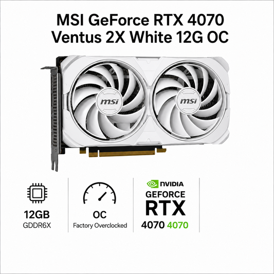 MSI GeForce RTX 4070 Ventus 2X White 12G OC (RTX-4070-VENTUS-2X-WHITE-12G-OC)