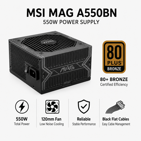 MSI MAG A550BN 550W 80+ Bronze PSU (A550BN)