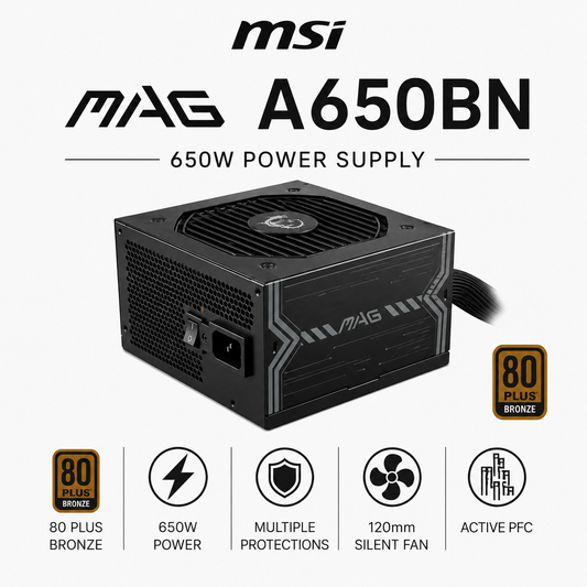 MSI MAG A650BN 650W 80+ Bronze PSU (A650BN)