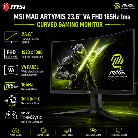 MSI MAG ARTYMIS 242C 23.6" VA FHD 165Hz 1ms Curved Gaming Monitor (MAG242C)
