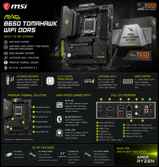 MSI MAG B650 TOMAHAWK WIFI DDR5 (MAG-B650-TOMAHAWK-WIFI)