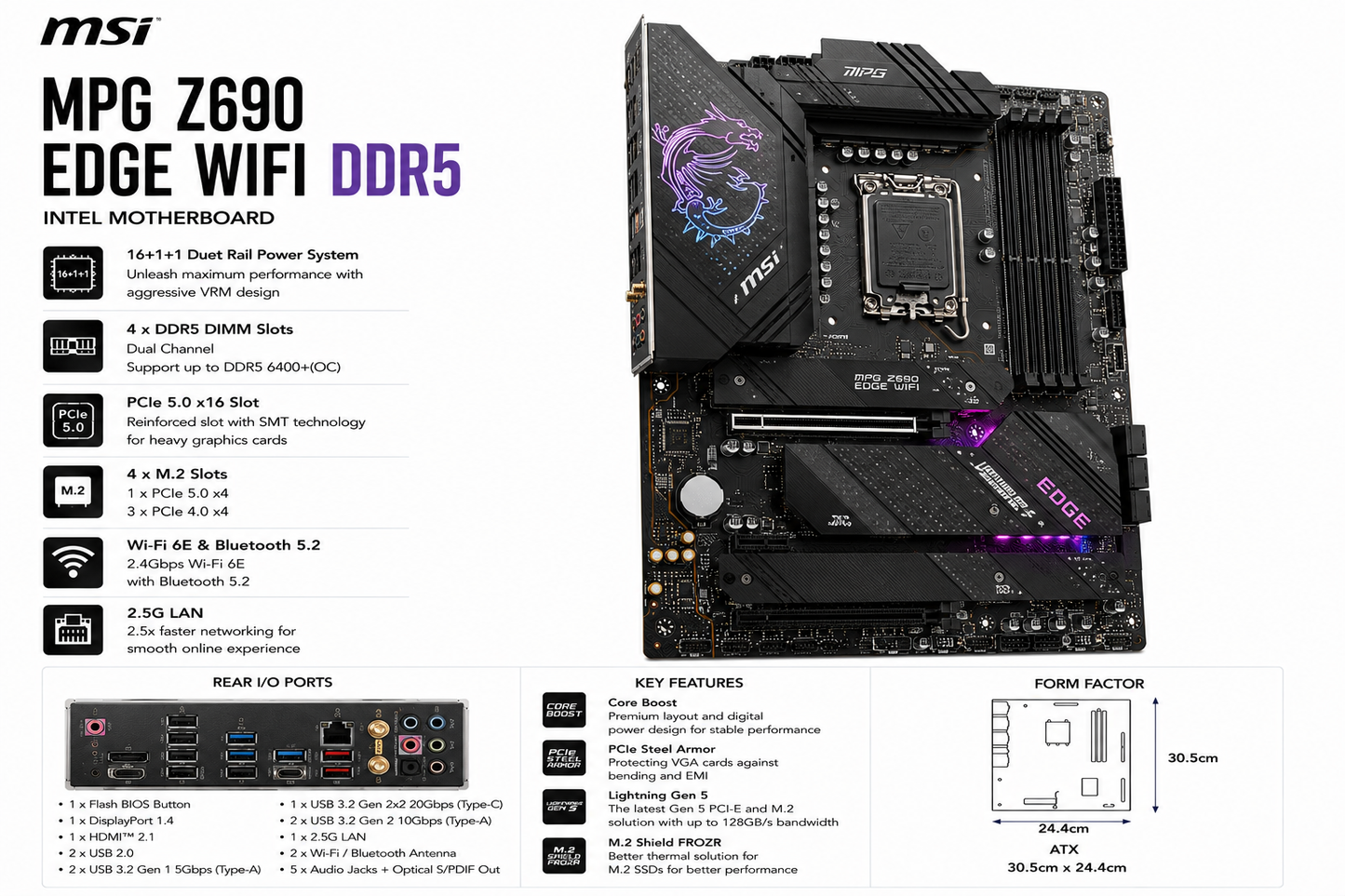 MSI MPG Z690 EDGE WIFI DDR5 (MPG-Z690-EDGE-WIFI)