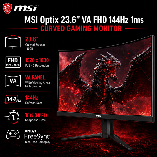 MSI Optix G24C4 23.6" VA FHD 144Hz 1ms Gaming Monitor (G24C4)