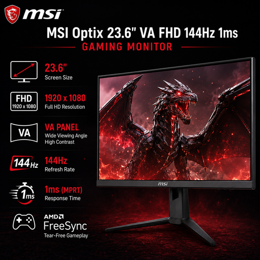 MSI Optix G24C6 23.6" VA FHD 144Hz 1ms Curved Gaming Monitor (G24C6)