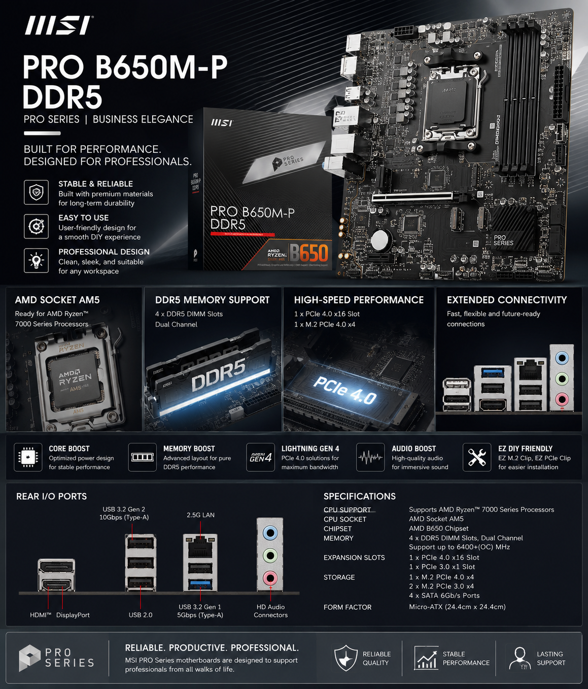 MSI PRO B650M-P DDR5 (PRO-B650M-P)