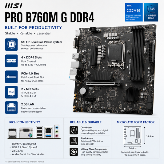 MSI PRO B760M G DDR4 (PRO-B760M-G-DDR4)
